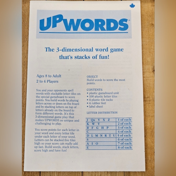 VINTAGE UPWARDS BY SCRABBLE - 3D WORD GAME - STACK TILES - 100% COMPLETE - 1997 - Picture 7 of 9